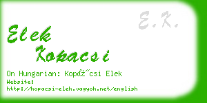 elek kopacsi business card